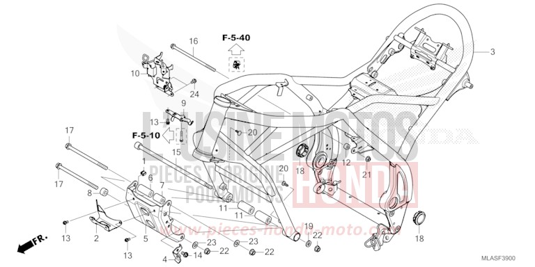 FRAME BODY for CMX 1100 "Rebel" MAT BALLISTIC BLACK METALLIC (NHA86) from 2025
